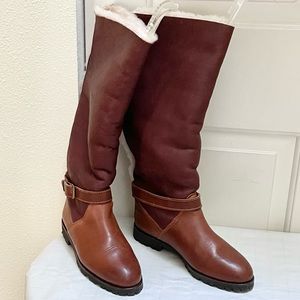 Timberland tall shearling lined leather boots